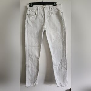 Agolde 30 waist  White skinny Denim Jeans Ankle Distressed. Zipper fly.